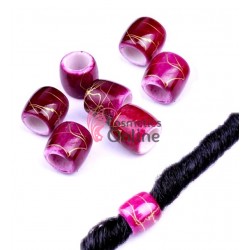 Inele din plastic pentru codite afro RNG51 Roz, Set 10 bucati